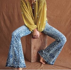 Dream Lover printed flare jeans Free People